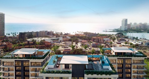 Vista al oceano desde el Sky Lounge  -  Zoho Skies Puerto Vallarta